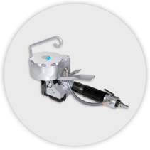 Strapping tool for polypropylene and polyester strap - Pneumatic